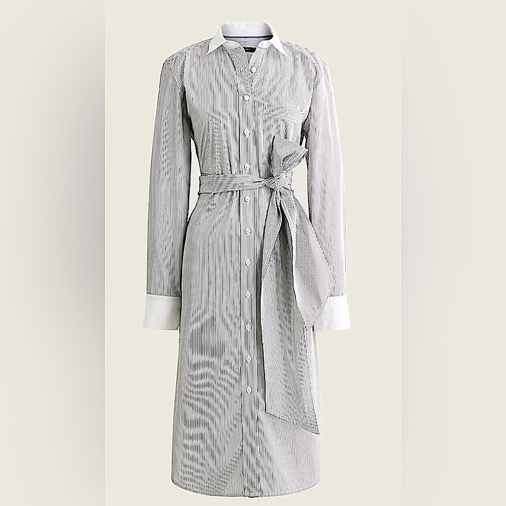 Classic-fit crisp cotton poplin shirtdress